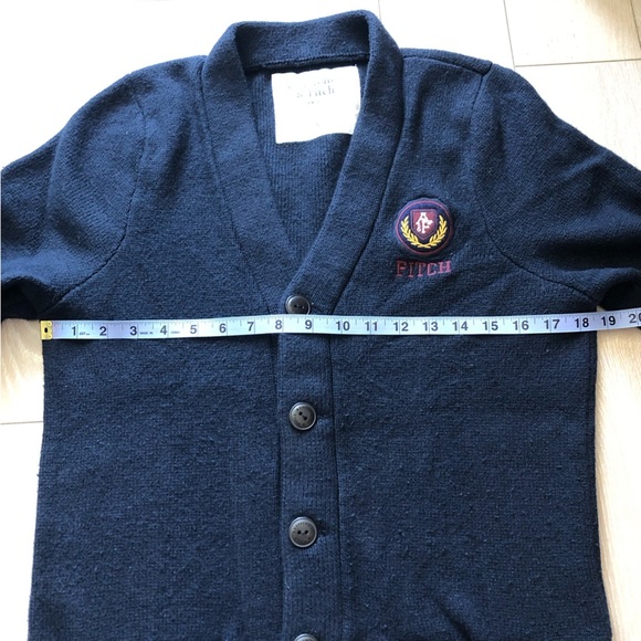 Abercrombie & Fitch Varsity Embroidered Cardigan in Navy Men’s Size M - Picture 5 of 12